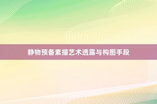 静物预备素描艺术透露与构图手段
